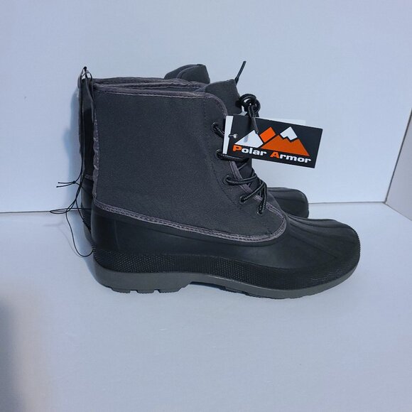 POLAR ARMOR MEN'S COLD WEATHER BLAST DUCK BOOTS- WATERPROOF -GREY-SIZE 12 - Picture 2 of 10
